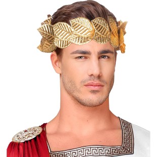 Couronne de lauriers dorés pour déguisement de Jules César