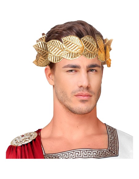 Couronne de lauriers dorés pour déguisement de Jules César