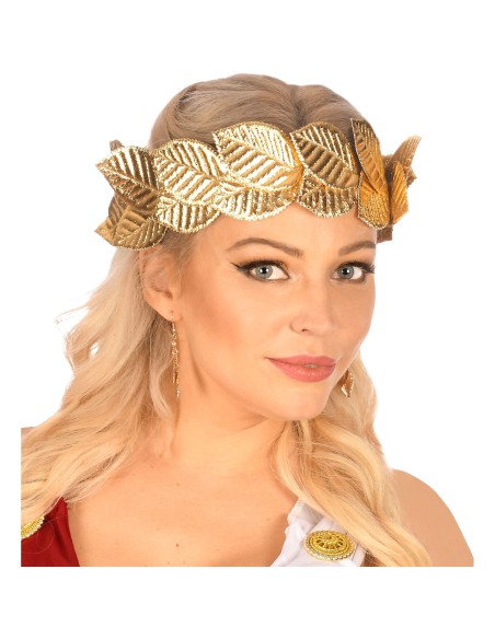 Couronne de lauriers dorés pour déguisement de Jules César