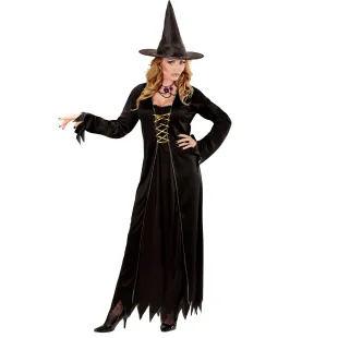 Déguisement robe noire sorcière adulte