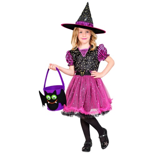 Déguisement de sorcière enfant avec chapeau pour Halloween