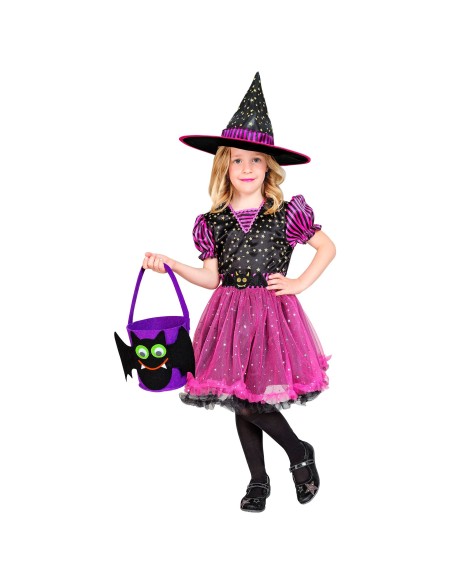 Déguisement de sorcière enfant avec chapeau pour Halloween