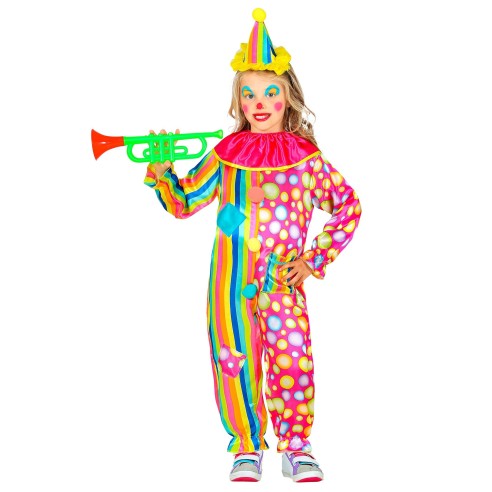 Déguisement clown multicolore pour enfant costume thème cirque