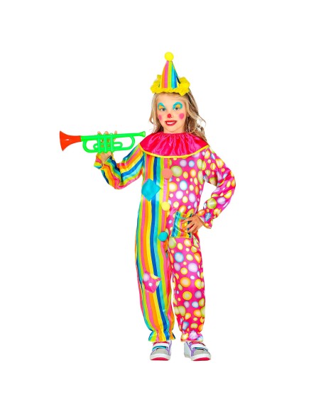 Déguisement clown multicolore pour enfant costume thème cirque