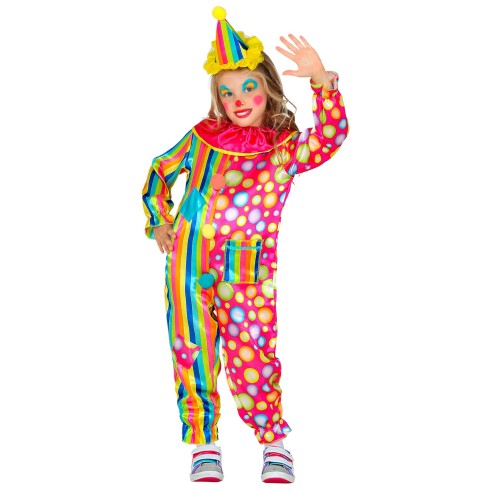 Déguisement clown multicolore pour enfant costume thème cirque