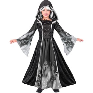 Déguisement pour fille avec longue robe noire pour Halloween