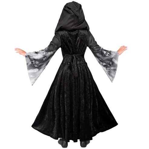 Déguisement pour fille avec longue robe noire pour Halloween