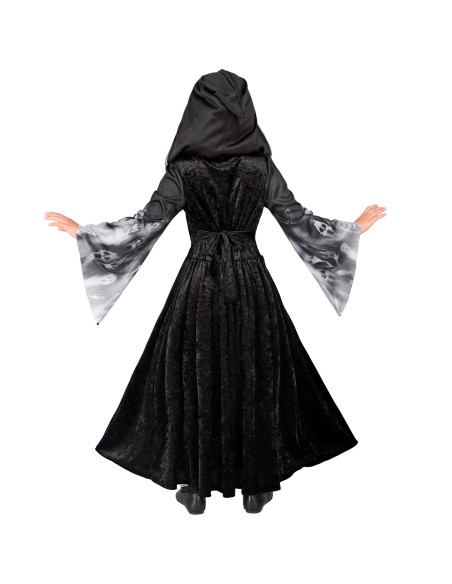 Déguisement pour fille avec longue robe noire pour Halloween