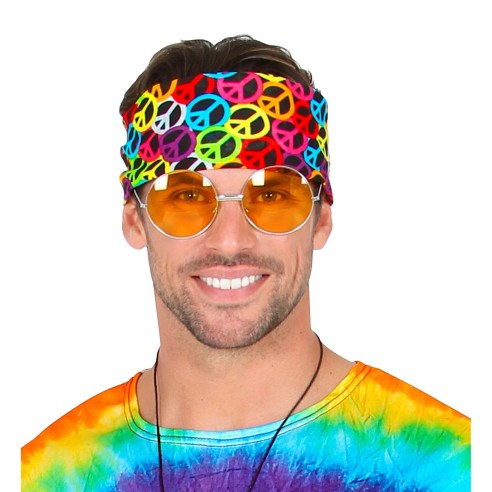 Bandana Peace & Love accessoires de déguisement thème hippie