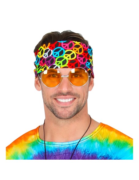 Bandana Peace & Love accessoires de déguisement thème hippie