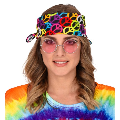 Bandana Peace & Love accessoires de déguisement thème hippie