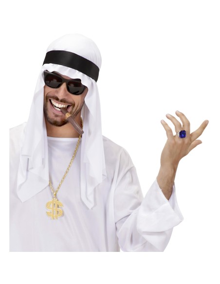 Bague avec gros diamant couleur pour déguisement de fête