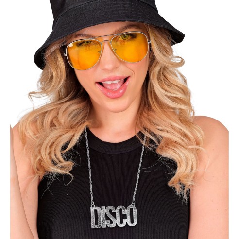Collier disco argent femme