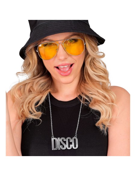 Collier disco argent femme