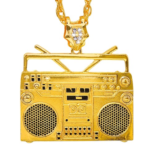 Collier rappeur or radio ghetto blaster