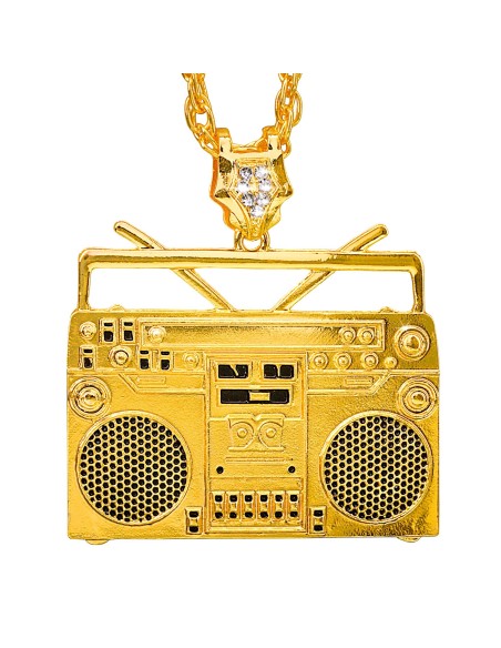 Collier rappeur or radio ghetto blaster