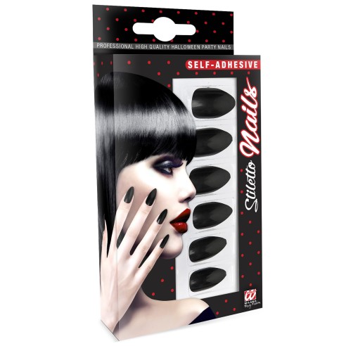 Boite de 12 faux ongles noirs