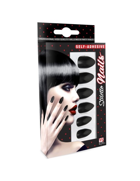 Boite de 12 faux ongles noirs