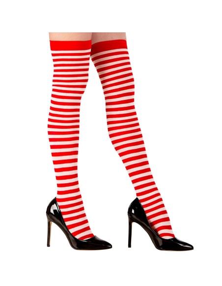 Bas rayures rouges et blanches