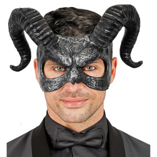 Masque démon noir avec cornes femme 2