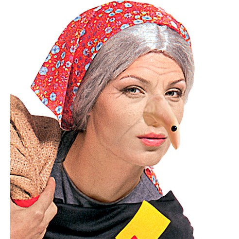 Faux nez de sorcière avec grosse verrue pour se déguiser à Halloween