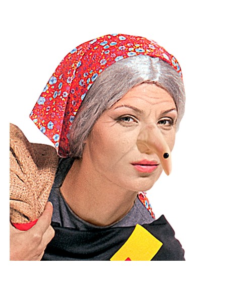 Faux nez de sorcière avec grosse verrue pour se déguiser à Halloween