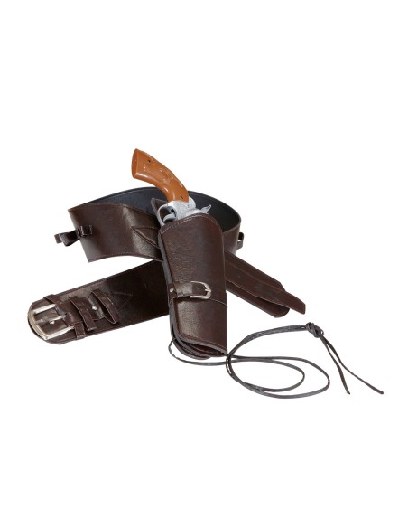 Holster cow-boy luxe avec ceinture pour ranger son révolver
