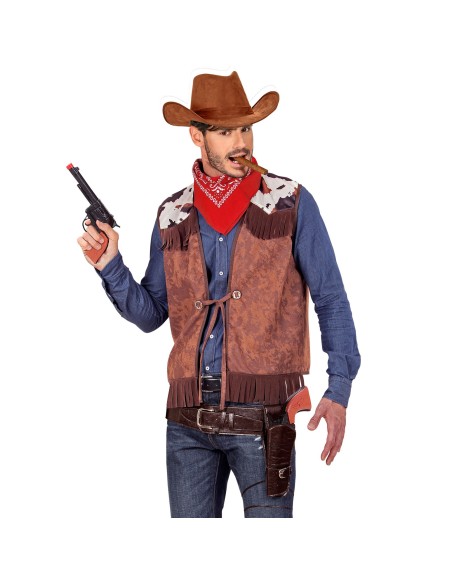 Holster cow-boy luxe avec ceinture pour ranger son révolver