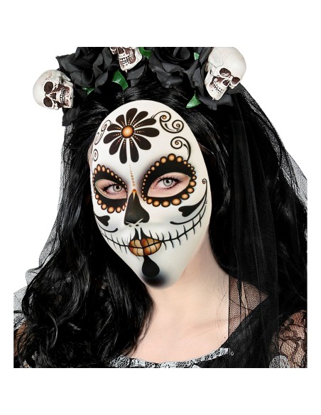 Masque sur le thème day of the dead jour des morts pour femme