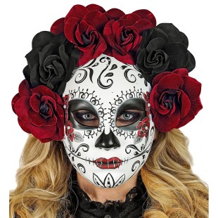 Masque luxe sur le thème jour des morts pour femme à Halloween