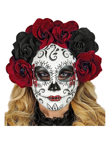 Masque luxe sur le thème jour des morts pour femme à Halloween
