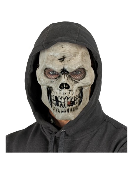 Masque de squelette rigide avec grandes dents pour costume Halloween