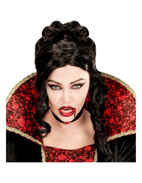 Kit maquillage vampire avec canines sang éponge et fards couleurs