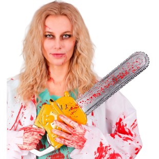 Fausse tronçonneuse tachée de sang pour un déguisement Halloween