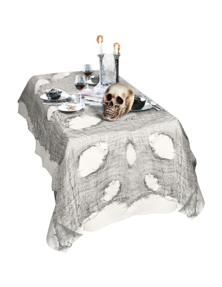 Tissu horreur troué pour décoration de table et salle à Halloween