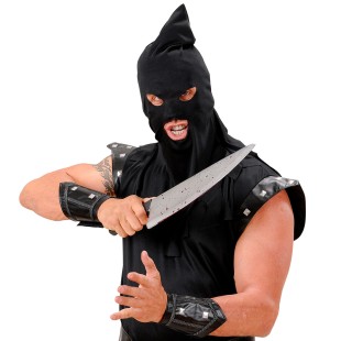 Cagoule de bourreau noire pour déguisement thème moyen-âge 2