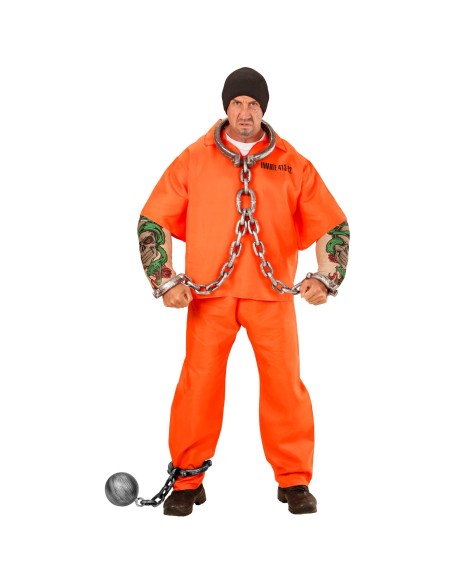 Boulet avec chaine pour déguisement de bagnard ou détenu américain