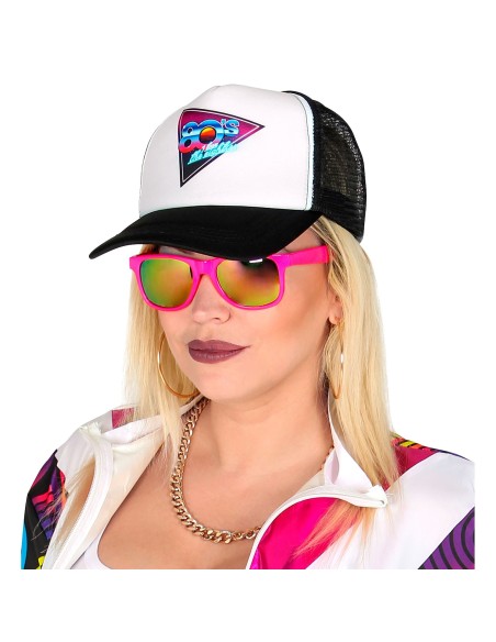 Casquette imprimée noire et blanche sur le thème des années 80