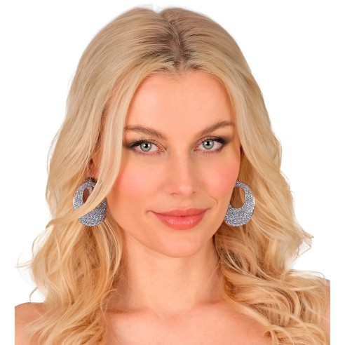 Paire de boucles d'oreilles à paillettes pour déguisement disco