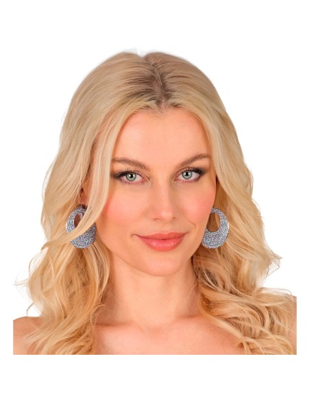Paire de boucles d'oreilles à paillettes pour déguisement disco