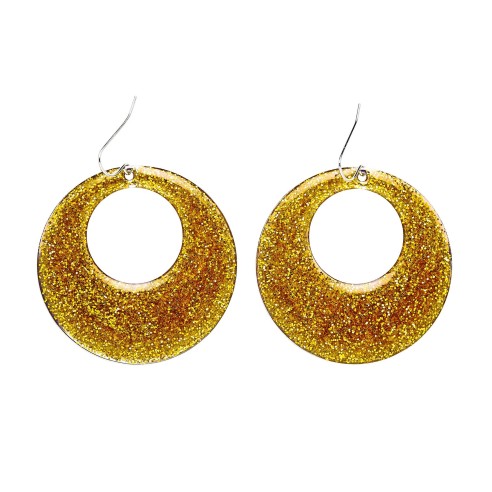 Paire de boucles d'oreilles à paillettes pour déguisement disco