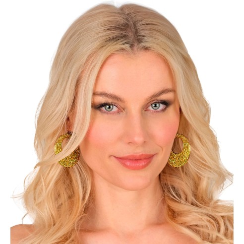 Paire de boucles d'oreilles à paillettes pour déguisement disco