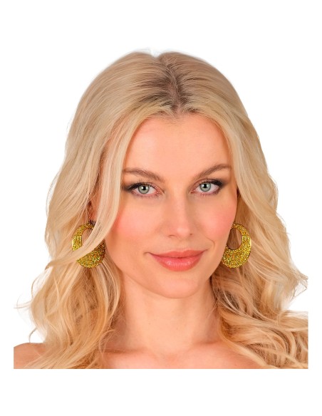 Paire de boucles d'oreilles à paillettes pour déguisement disco
