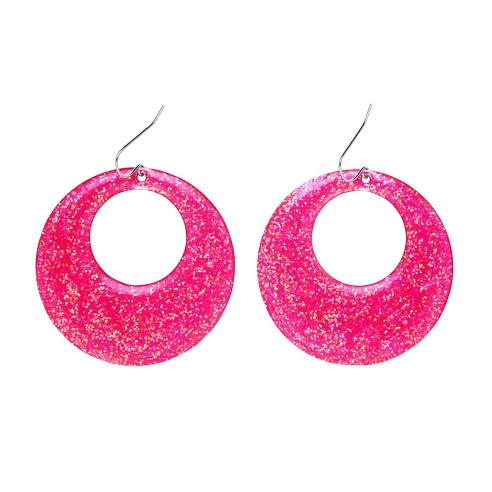 Paire de boucles d'oreilles à paillettes pour déguisement disco