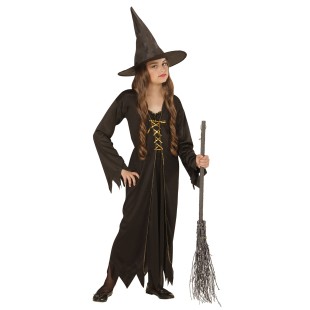 Déguisement de sorcière jeune fille avec chapeau pour Halloween 2