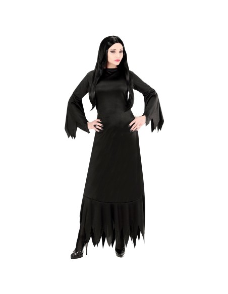 Robe noire Morticia Addams pour déguisement Halloween adulte