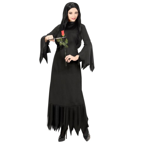 Robe noire Morticia Addams pour déguisement Halloween adulte