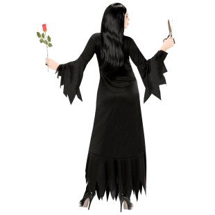 Robe noire Morticia Addams pour déguisement Halloween adulte 2