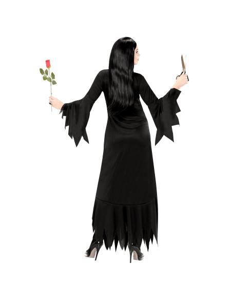 Robe noire Morticia Addams pour déguisement Halloween adulte
