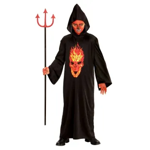 Tunique de diable squelette pour déguisement enfant Halloween 2